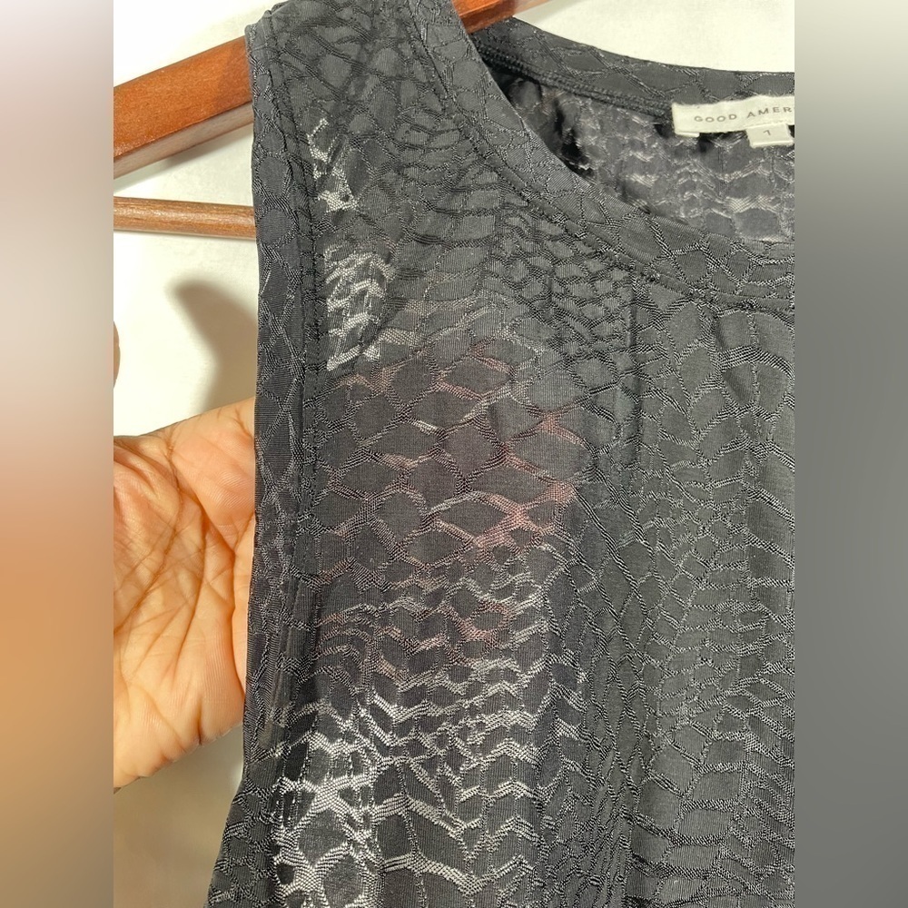 NEW Good American Racerback Tank Top Womens Activewear Animal Print Shirt Sz S - Picture 6 of 7